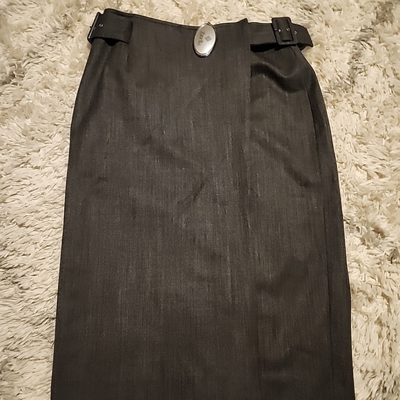 Zanella Italian Platinum Stretch wool lined handcrafted wrap skirt Sz 8T -NWT - Picture 10 of 12
